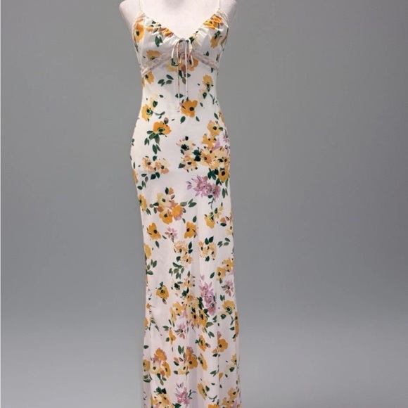 Princess Polly Dresses & Skirts - Princess Polly Floral Maxi Dress in Yellow and Pink